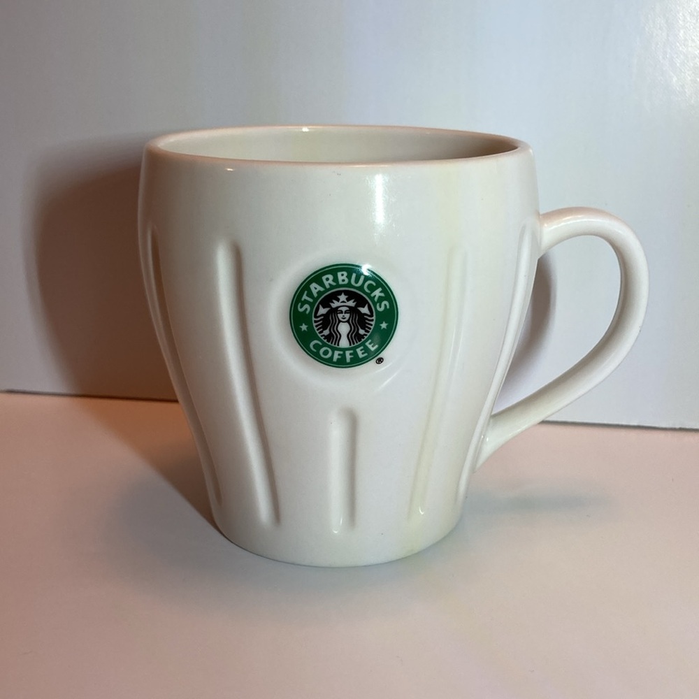 Starbucks 2003 Barista Rare Original Logo Mermaid Pleated Coffee Mug 16 oz EUC